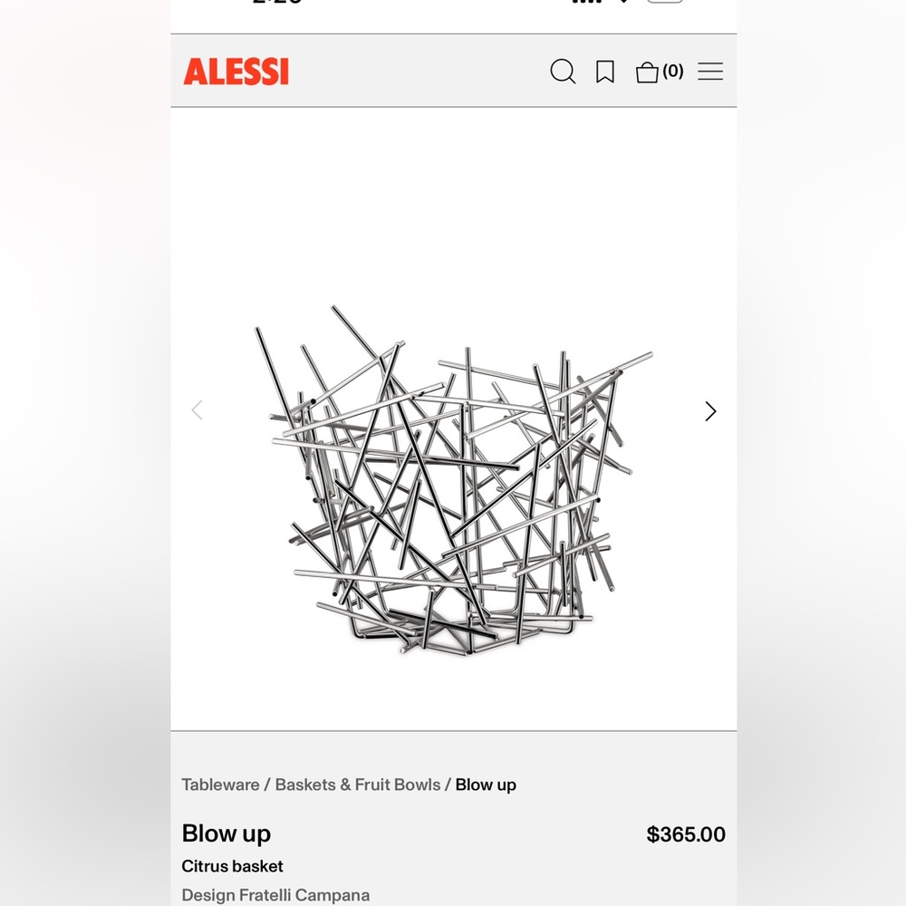 Alessi Silver Modern Fruit Basket